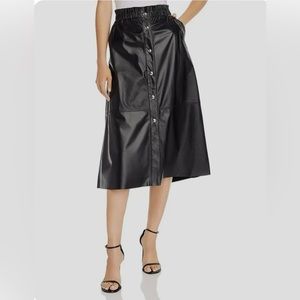NWT BLANKNYC Faux leather midi skirt. POCKETS.  Snaps up the front. Size 29